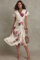 Damen Satin Midi-Kleid Vintage - Image 2