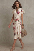 Damen Satin Midi-Kleid Vintage - Image 3
