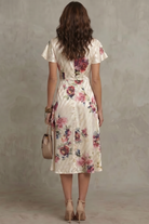 Damen Satin Midi-Kleid Vintage - Image 4