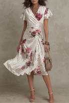 Damen Satin Midi-Kleid Vintage - Image 5