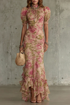 Damen Maxikleid Floral Vintage Romantisch Hochzeitsgast