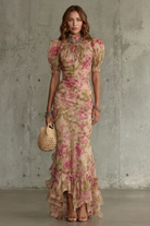 Damen Maxikleid Floral Vintage Romantisch Hochzeitsgast - Image 2