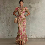 Floréa – Abito maxi aderente floreale donna