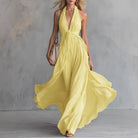 Damen Fließendes Neckholder Maxikleid V-Ausschnitt - Image 3