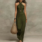 Damen Boho Maxikleid Neckholder ärmellos lang - Image 3