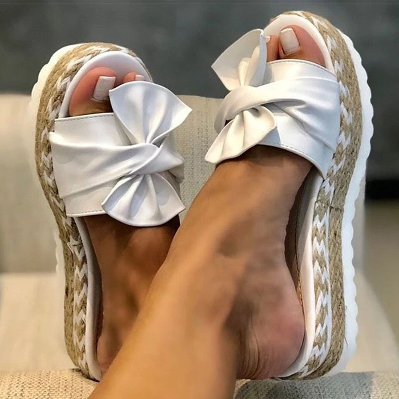 Damen Flache Sandalen Schleife Elegant - Image 3