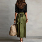 Women Two Piece Blouse Midi Skirt Co-Ord Set - Image 6