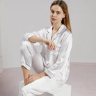 Damen Naturseide Pyjama Luxus Schlafanzug - Image 5