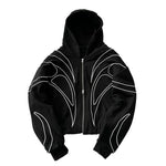 Gestreifter Y2K-Oversize-Hoodie