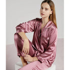 Damen Naturseide Pyjama Luxus Schlafanzug - Image 3