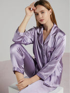 Damen Naturseide Pyjama Luxus Schlafanzug - Image 4