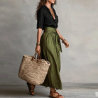 Women Two Piece Blouse Midi Skirt Co-Ord Set - Image 5