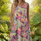 Damen Sommerkleid kurz Blumenmuster mit Taschen ärmelloses Freizeitkleid - Image 12