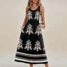 Damen Ärmelloses Boho Maxikleid mit Print - Image 6