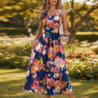 Damen Ärmelloses Boho Maxikleid mit Print - Image 13