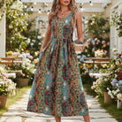 Damen Ärmelloses Boho Maxikleid mit Print - Image 8
