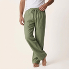 Men's Linen Cotton Drawstring Pants Loose Fit Summer - Image 2