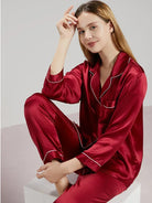 Damen Naturseide Pyjama Luxus Schlafanzug - Image 2