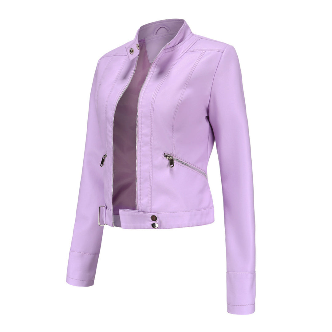 Damen Lederjacke Klassisch Figurbetont - Image 13