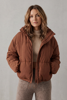 Damen Cropped Pufferjacke kurz gesteppt Oversized - Image 2