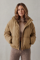 Damen Cropped Pufferjacke kurz gesteppt Oversized - Image 5