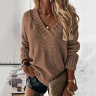 Damen Oversize Strickpullover V-Ausschnitt - Image 4