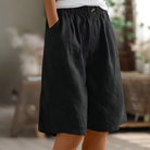 Damen Leinen Bermuda Shorts Knielang Relaxed Fit - Image 10