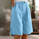 Damen Leinen Bermuda Shorts Knielang Relaxed Fit - Image 7