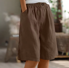 Damen Leinen Bermuda Shorts Knielang Relaxed Fit - Image 12