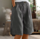 Damen Leinen Bermuda Shorts Knielang Relaxed Fit - Image 2