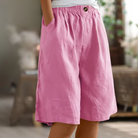 Damen Leinen Bermuda Shorts Knielang Relaxed Fit - Image 5