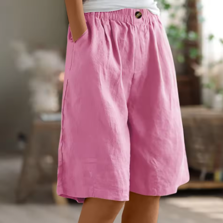 Damen Leinen Bermuda Shorts Knielang Relaxed Fit - Image 5