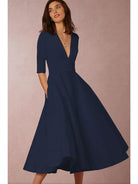 Damen Midikleid V-Ausschnitt - Image 5