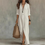 Vella - Robe chemise en lin aérée