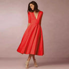 Damen Midikleid V-Ausschnitt - Image 2
