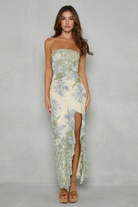 Trägerloses Spitzen Maxikleid Schlitz Hochzeitsgast - Image 2