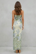 Trägerloses Spitzen Maxikleid Schlitz Hochzeitsgast - Image 4