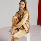 Damen Naturseide Pyjama Luxus Schlafanzug - Image 9