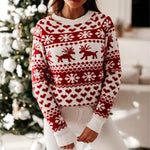 Dopasowany sweter świąteczny damski