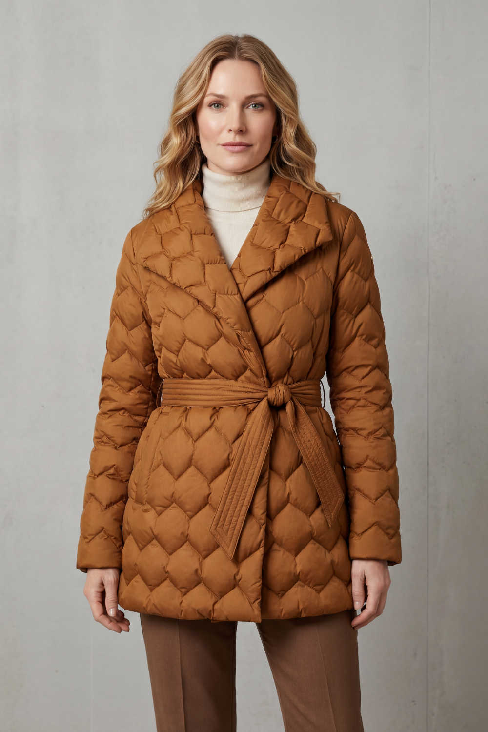 Damen Steppjacke Tailliert Longline Pufferjacke - Image 2