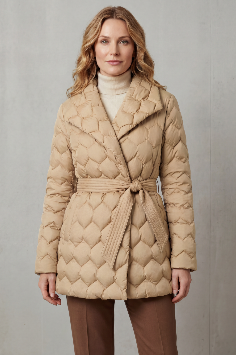 Damen Steppjacke Tailliert Longline Pufferjacke - Image 5