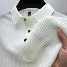 Herren Kurzarm Poloshirt Gerippte Struktur Knopfleiste - Image 6