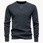 Maglione da uomo in maglia fine, girocollo e maniche raglan