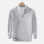 Klassisk pullover til herrer | Halv lynlås