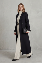 Damen Langer Wollmantel Tailliert - Image 3
