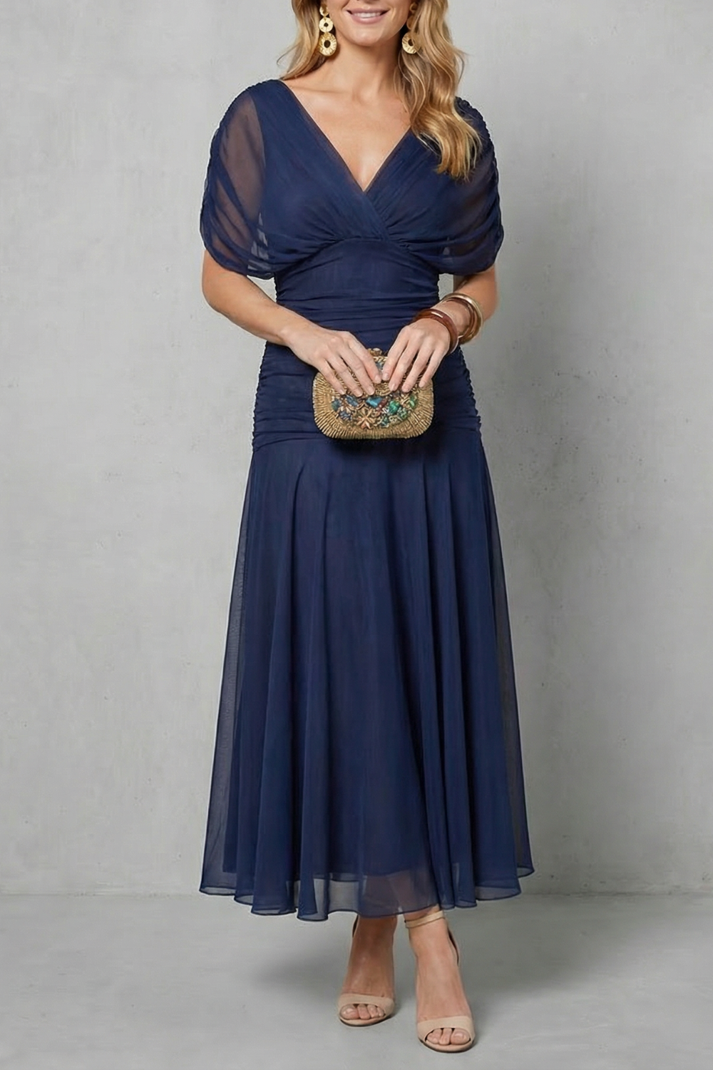 Damen Maxikleid geblümt Schulterfrei Fließend - Image 13