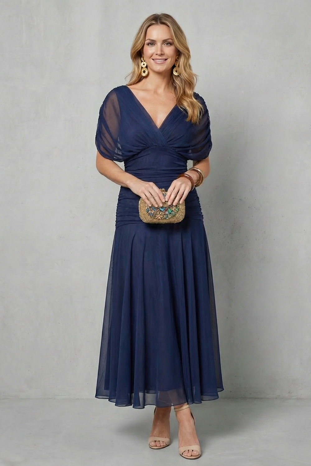 Damen Maxikleid geblümt Schulterfrei Fließend - Image 14
