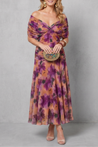 Damen Maxikleid geblümt Schulterfrei Fließend - Image 9