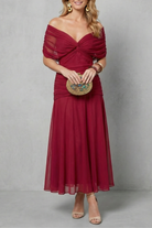 Damen Maxikleid geblümt Schulterfrei Fließend - Image 7
