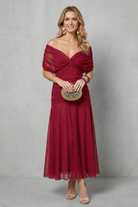 Damen Maxikleid geblümt Schulterfrei Fließend - Image 8